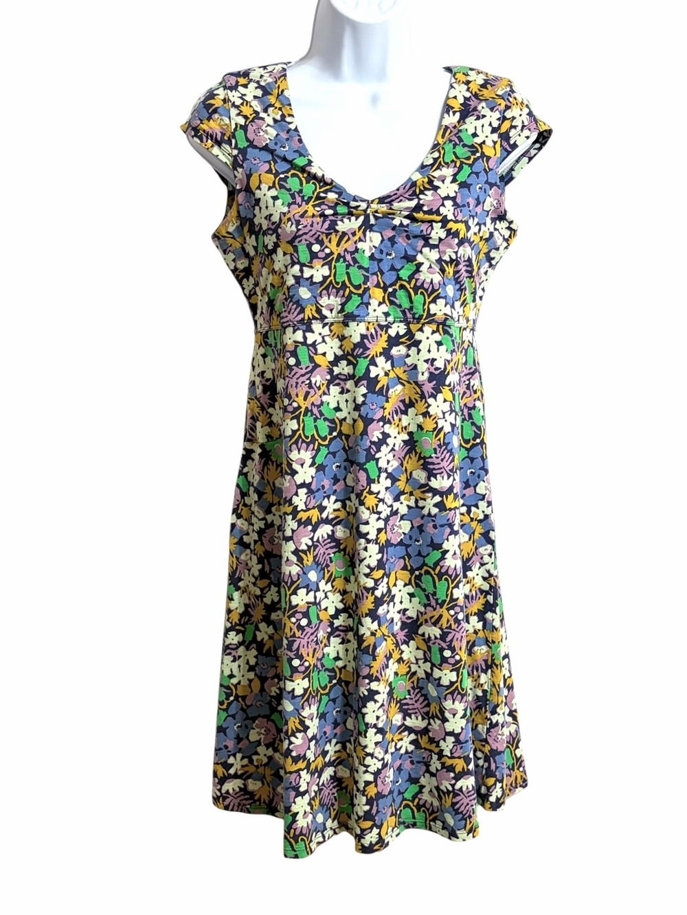 Toad & Co Rosemarie Floral Fit and Flare Dress Womens XS Breathable Eco Friendly